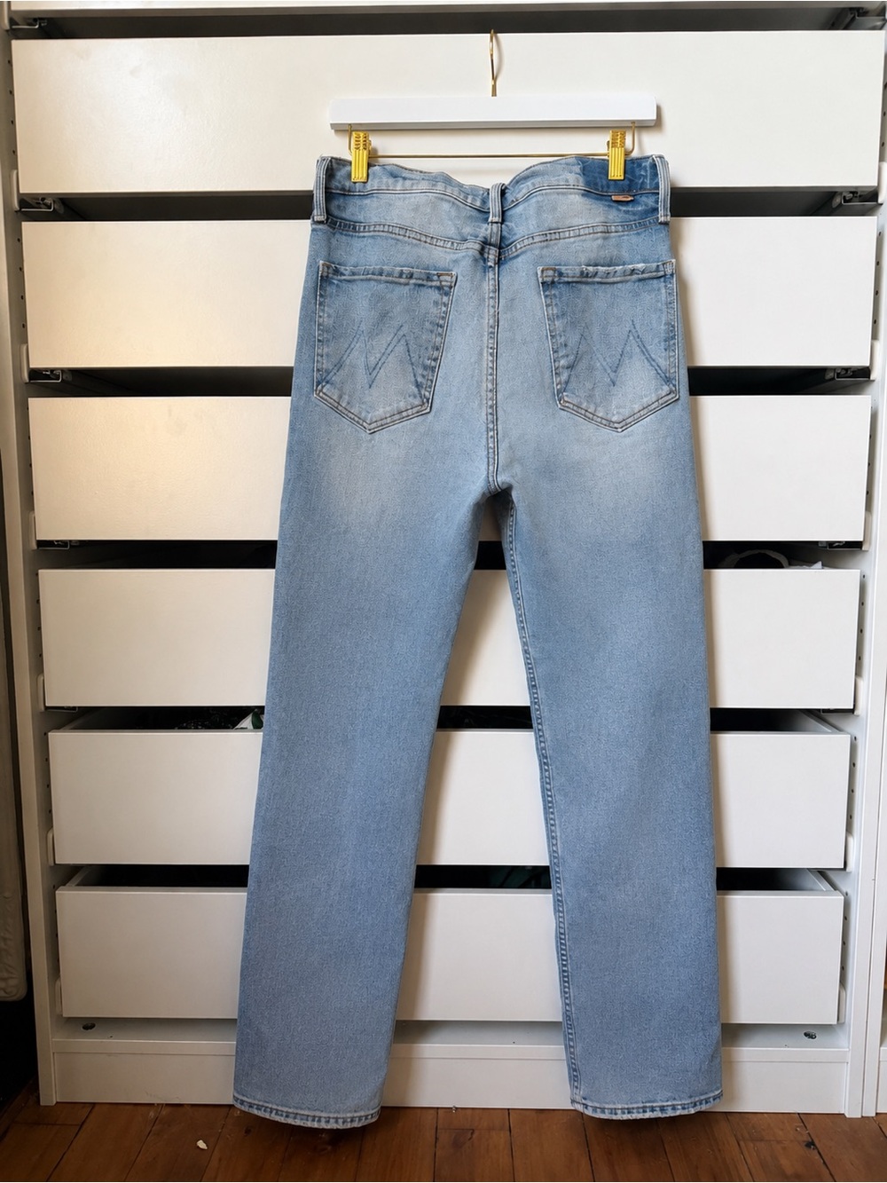 MOTHER Light Wash Straight-Leg Jeans